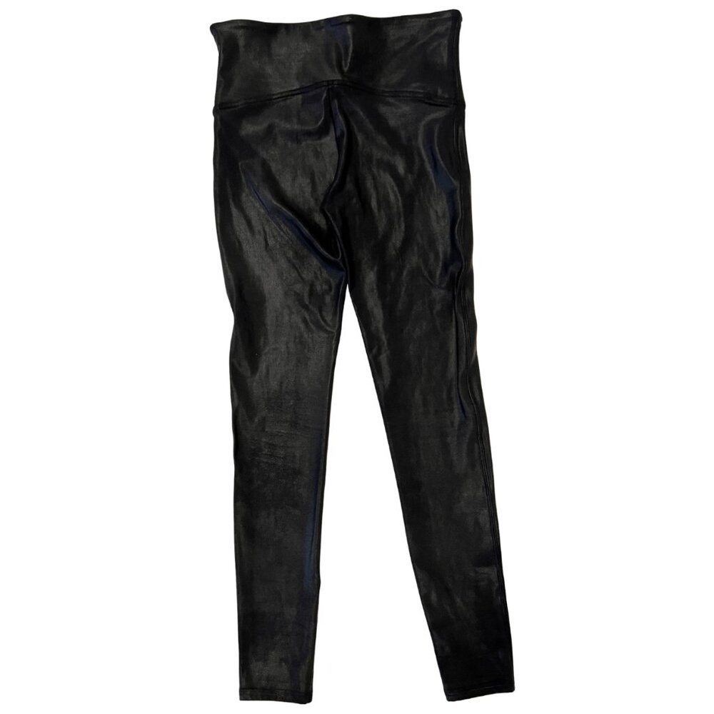 SPANX Black Faux Leather Leggings Size L